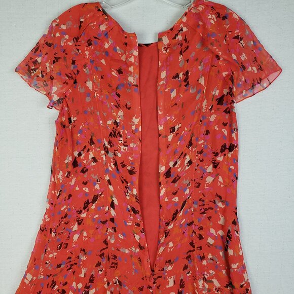NWOT Carolina Herrera Silk Dress Pink Multi Red size 14 Colorful - Picture 6 of 13